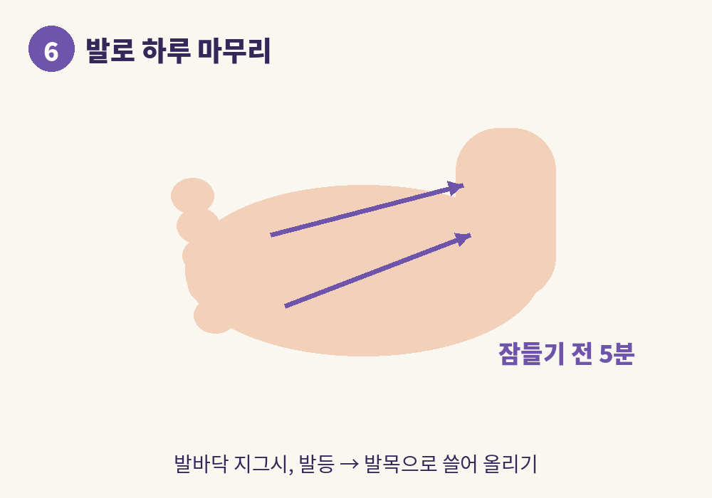 잠들기 전 발 림프순환마사지 방법
