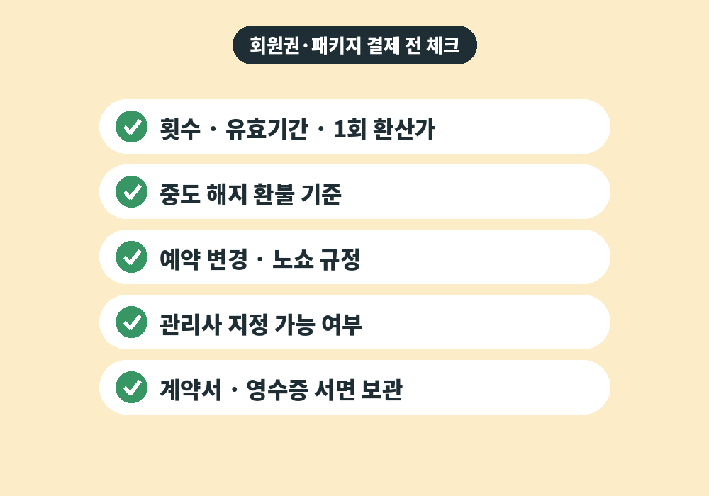 림프마사지 가격 회원권 패키지 결제 전 체크리스트