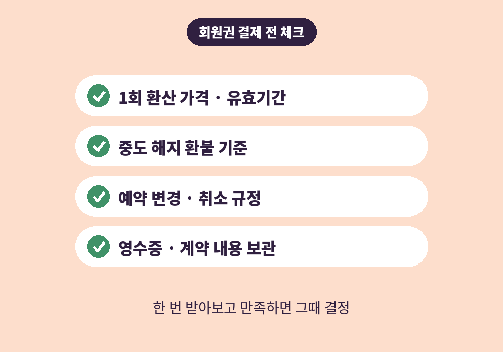 부산 스웨디시 마사지 가격 회원권 결제 전 체크리스트