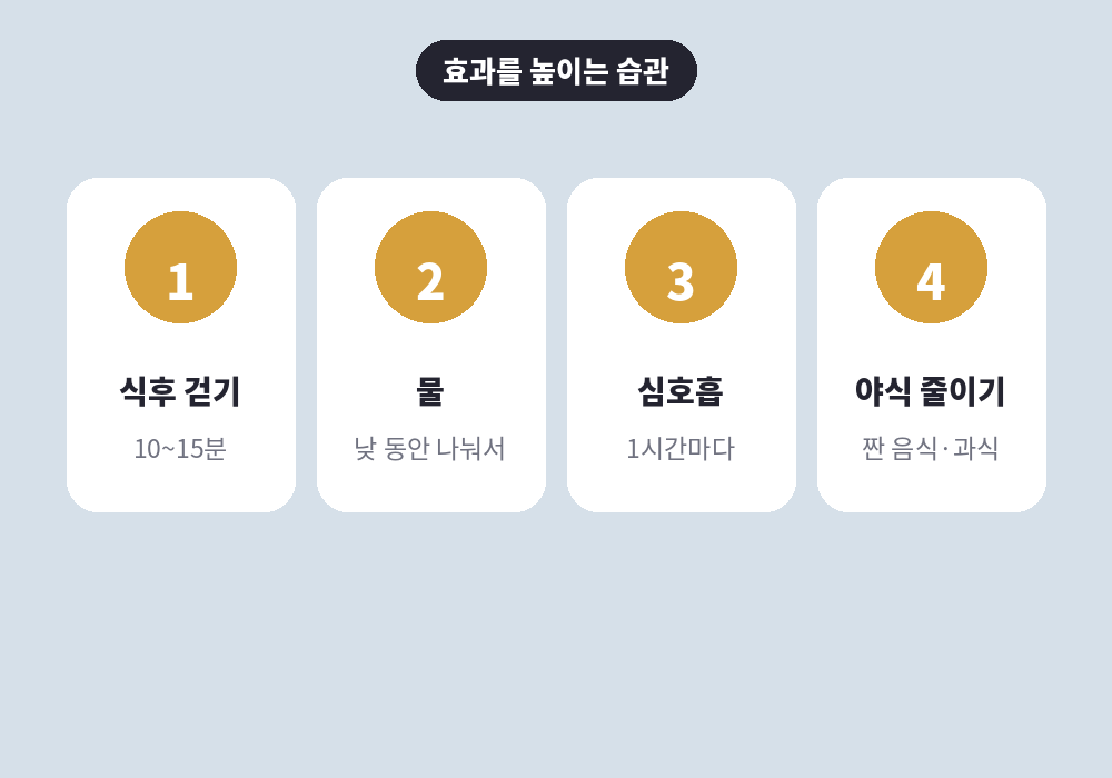복부 림프마사지 효과를 높이는 생활 습관 걷기 수분 섭취