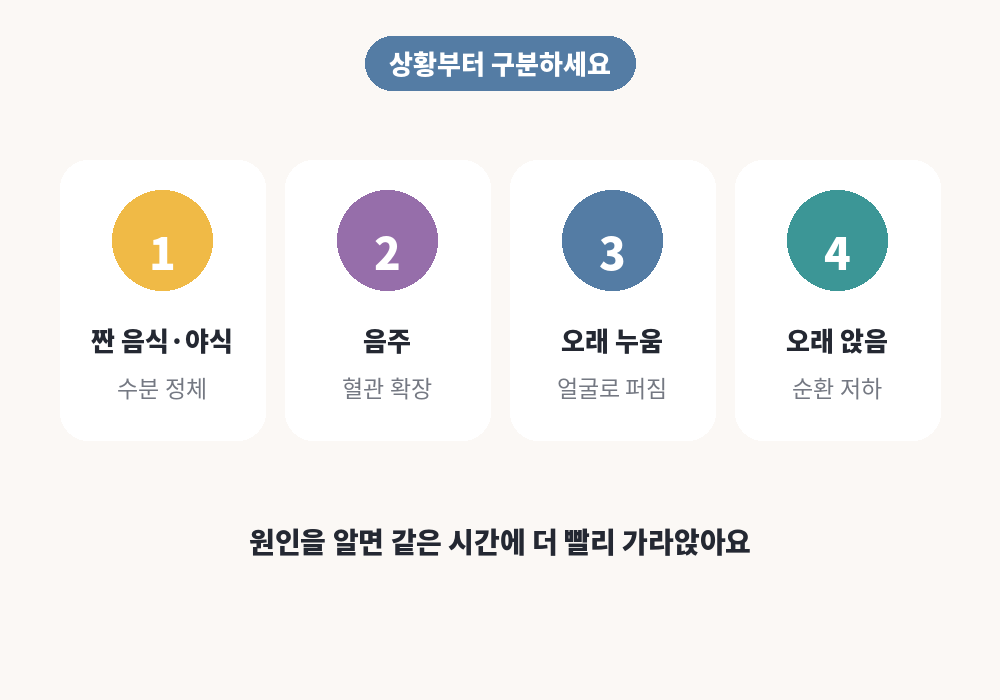 상황에 따라 달라지는 얼굴 붓기 빼는 법