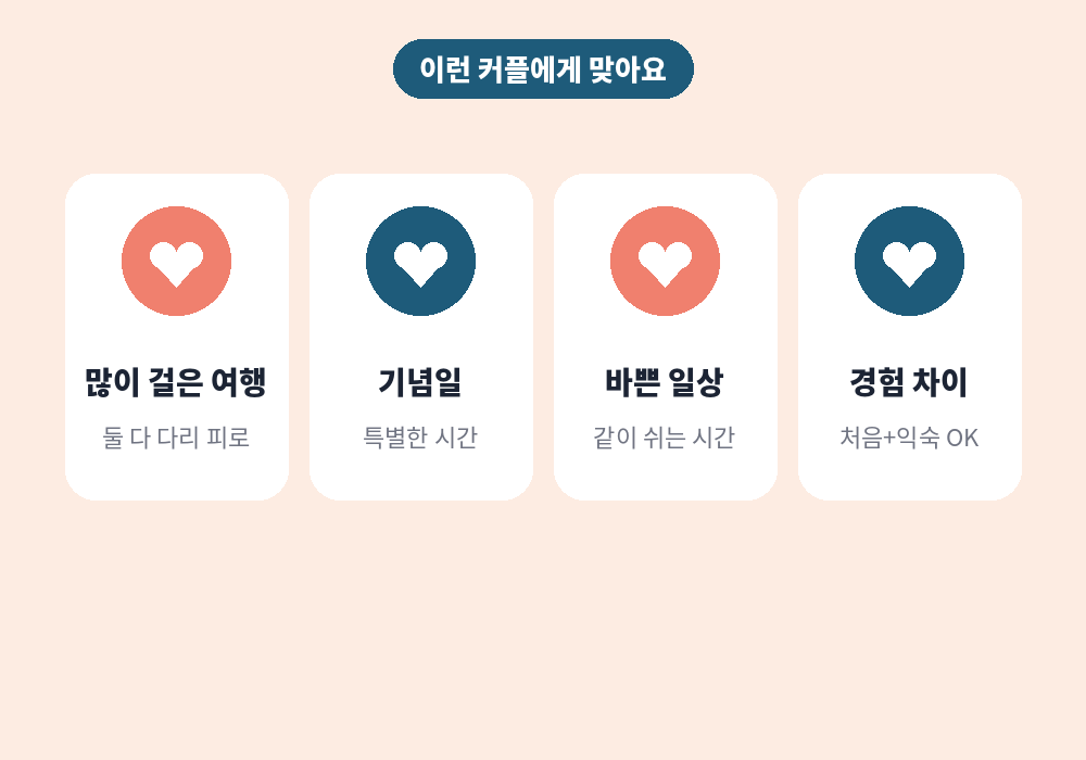 해운대 커플 스웨디시 마사지가 잘 맞는 커플 유형