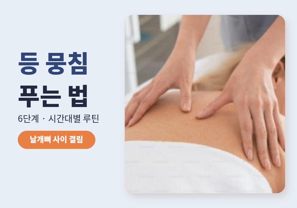 등 뭉침 푸는 법 단계별 정리 대표 이미지