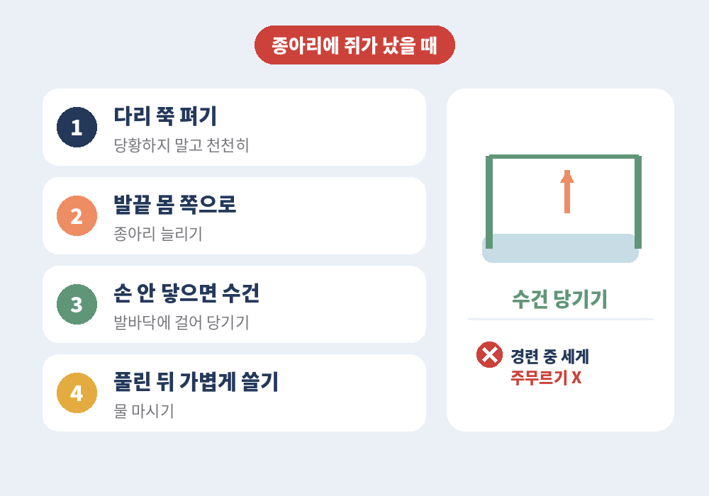 종아리에 쥐가 났을 때 응급 대처법
