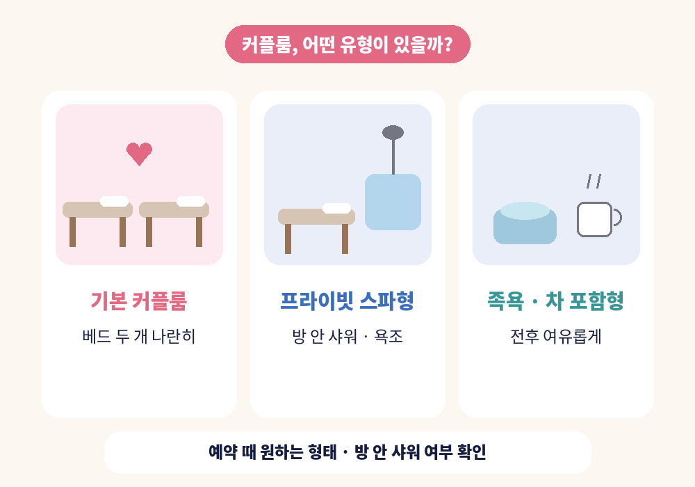 광안리 커플 스웨디시 마사지 커플룸 유형