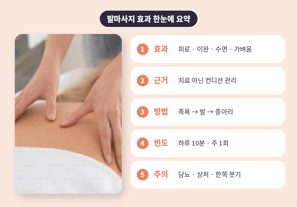 발마사지 효과 6가지와 방법 주의사항 요약