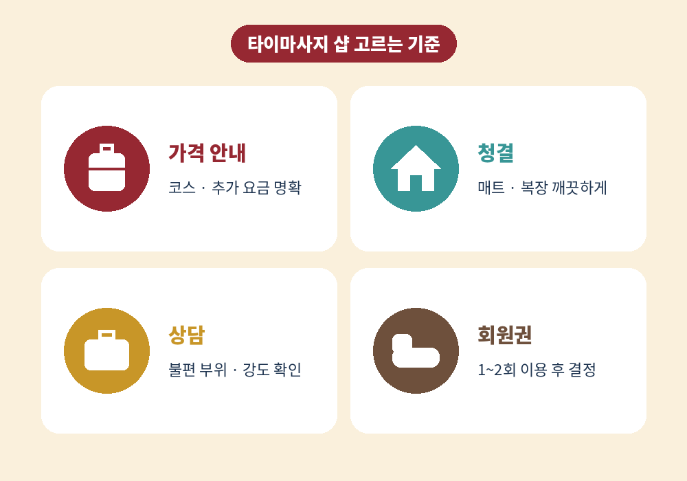 타이마사지 샵 고르는 기준