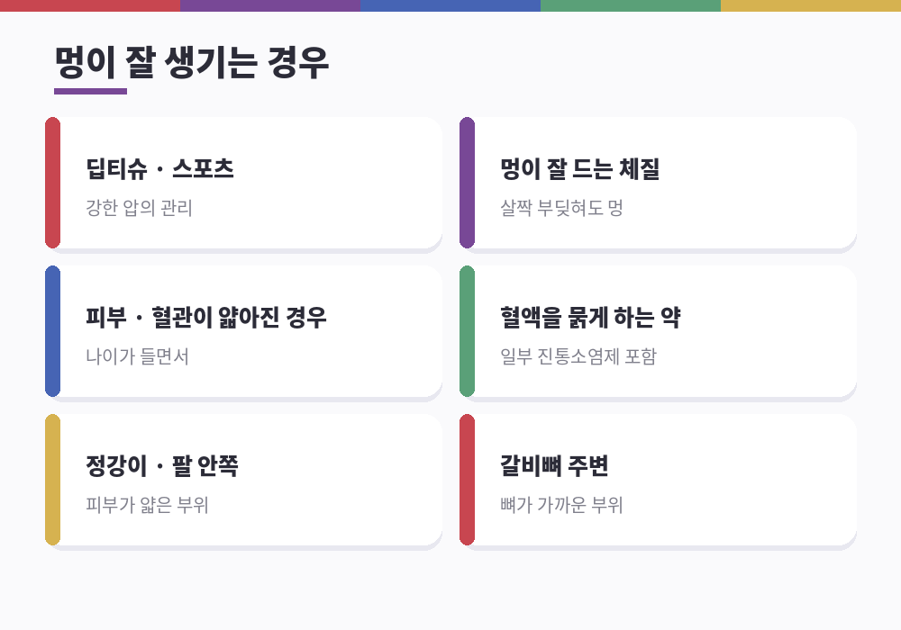 마사지 후 멍이 잘 생기는 경우 강한 압 체질 약 복용