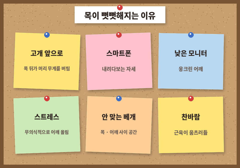 목이 뻣뻣해지는 이유 거북목 스마트폰 모니터 자세