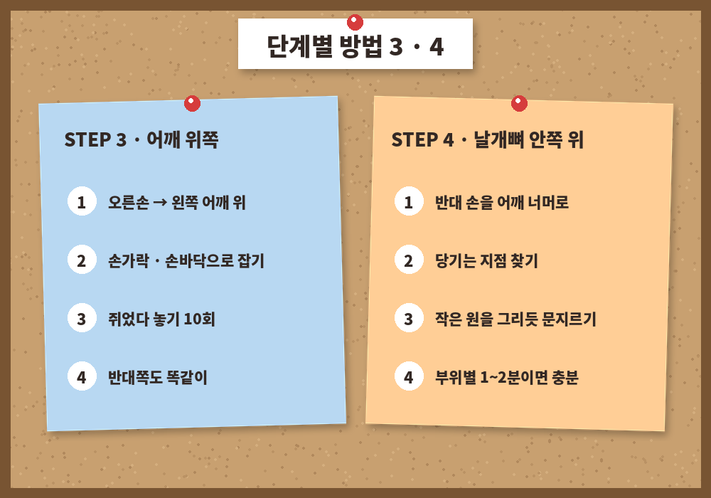목 셀프마사지 승모근 어깨 위쪽 주무르기