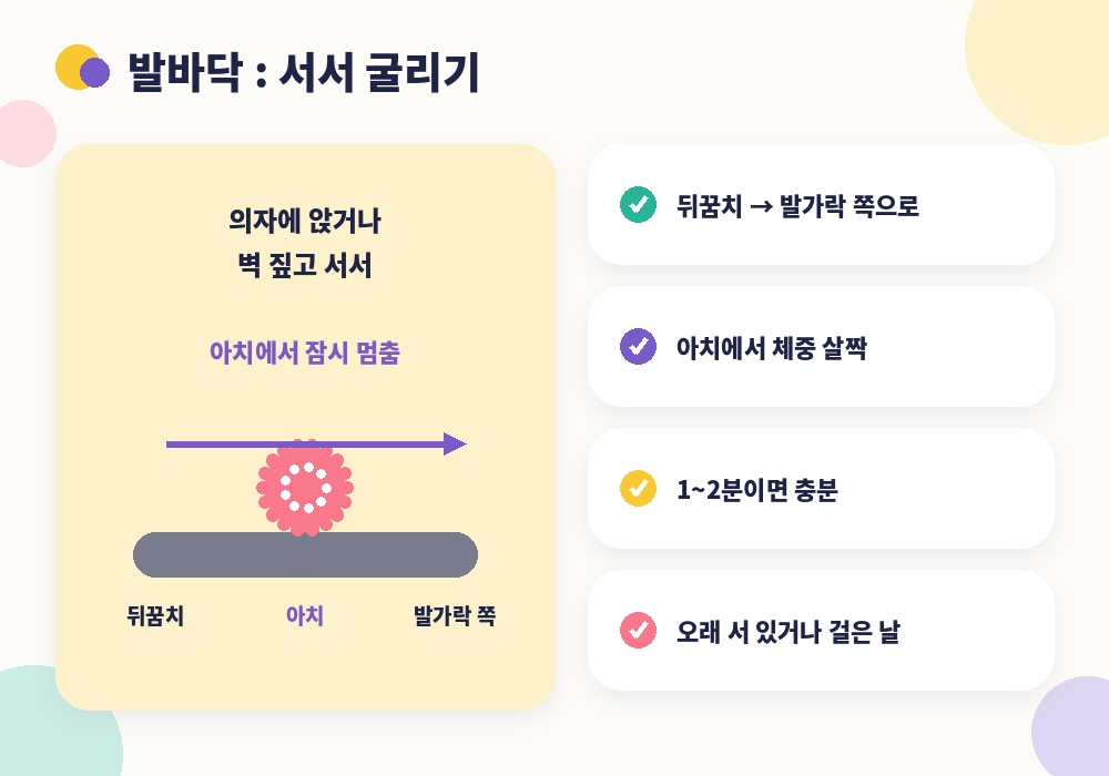마사지볼 사용법 발바닥 서서 굴리기