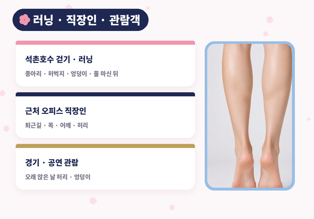 석촌호수 러닝 산책 후 잠실 마사지 하체 관리