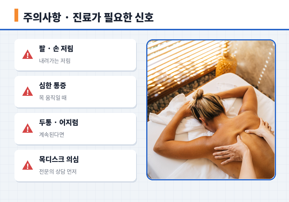 거북목 마사지 주의사항 저림 두통 목디스크 진료