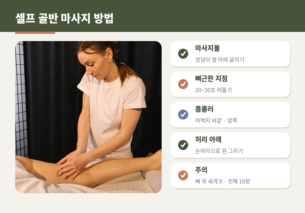 셀프 골반 마사지 방법 마사지볼 엉덩이 폼롤러 허벅지