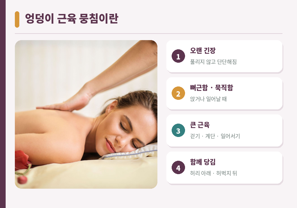 엉덩이 근육 뭉침 의미 엉덩이 근육 긴장 뻐근함